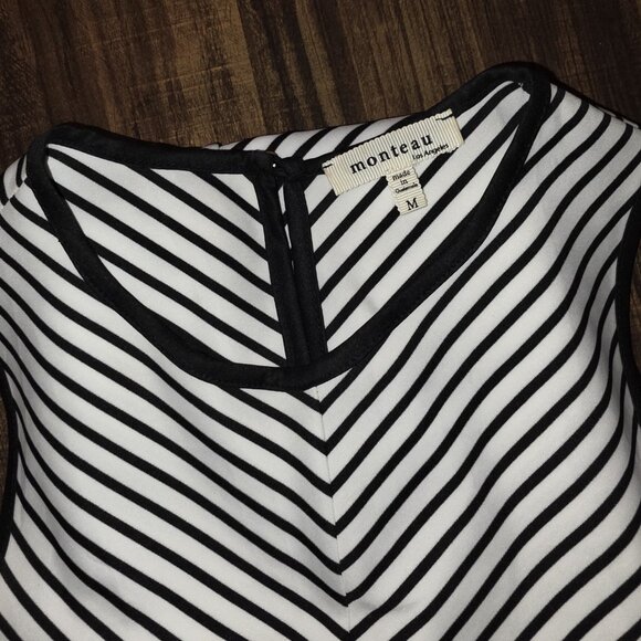 Monteau nautical white and navy blue striped dress - Picture 5 of 5